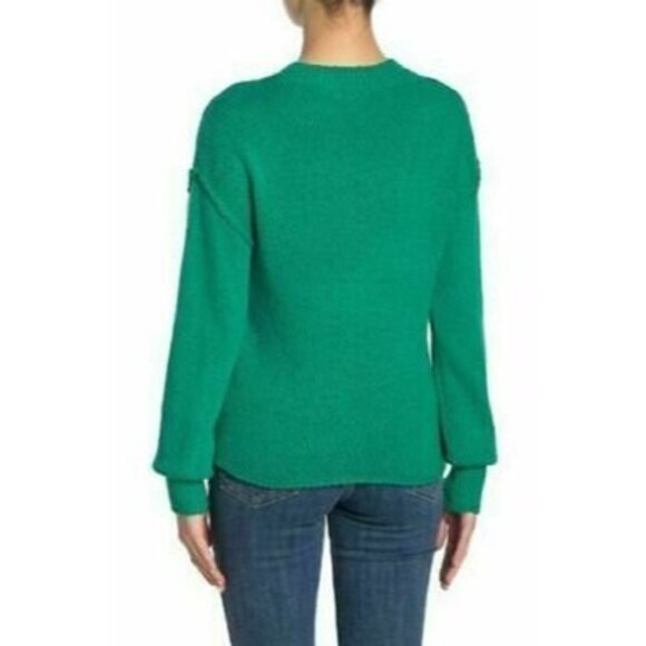 Abound Drop Shoulder Pullover Sweater Top Size L Crew Green Lake NEW Tag B41 - Picture 2 of 6